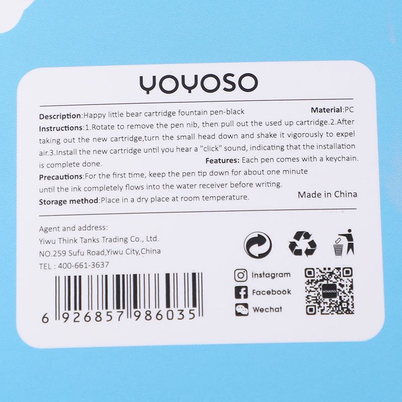BOLIGRAFO OSO FELIZ - TINTA NEGRA