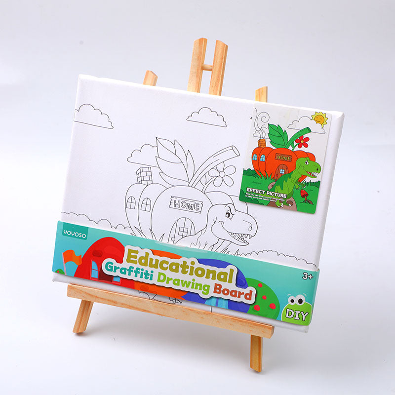 SET DE LIENZO Y PINTURAS - DINOSAURIO