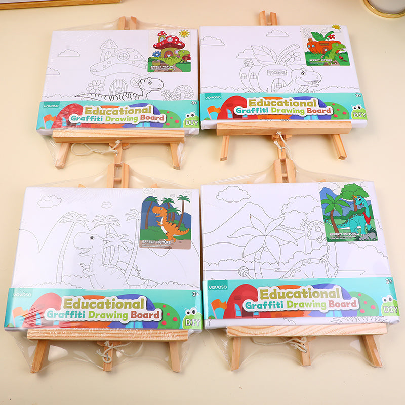 SET DE LIENZO Y PINTURAS - DINOSAURIO