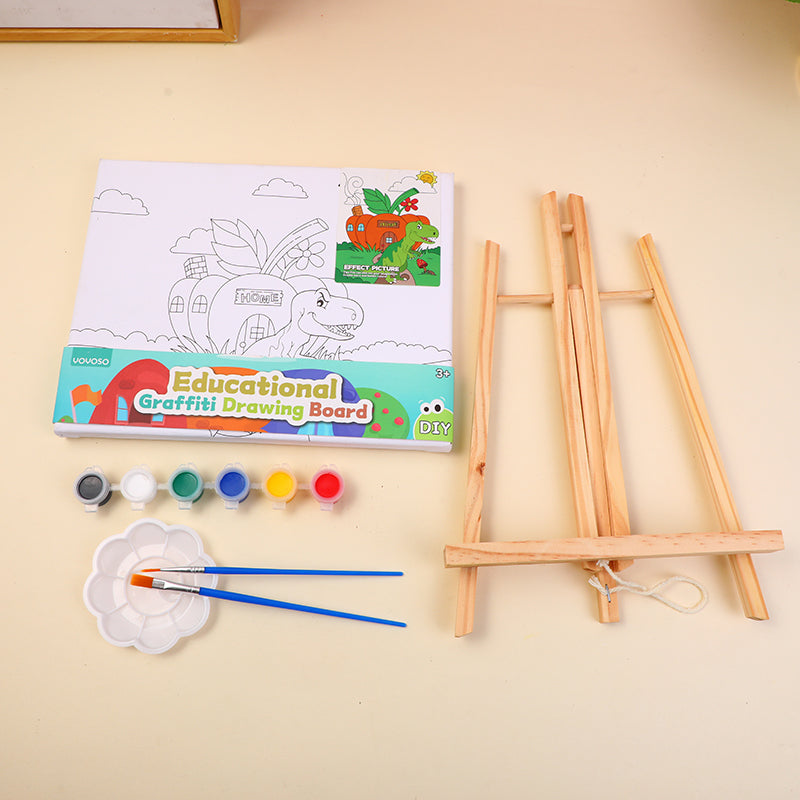 SET DE LIENZO Y PINTURAS - DINOSAURIO