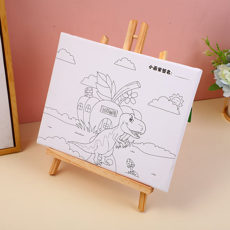 SET DE LIENZO Y PINTURAS - DINOSAURIO