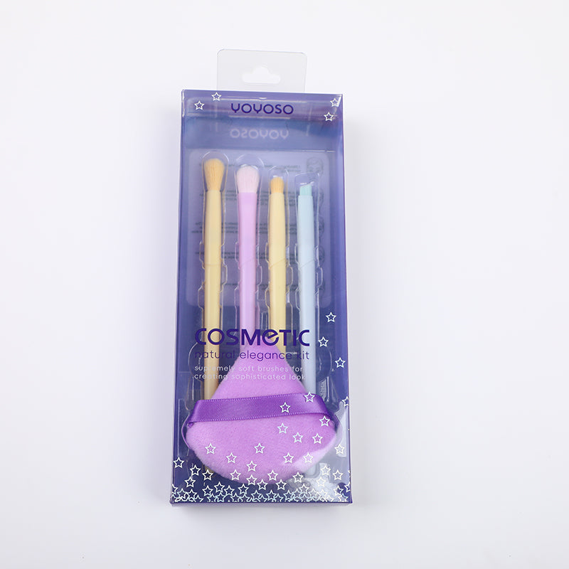 SET DE BROCHAS Y ESPONJAS - 5 UND - MORADA