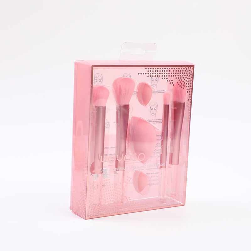 SET DE BROCHAS ROSADAS & DORADAS - 7 UND