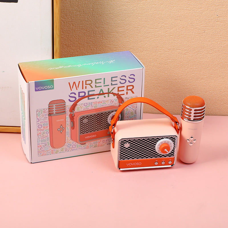 KARAOKE - PARLANTE CON MICROFONO - NARANJA