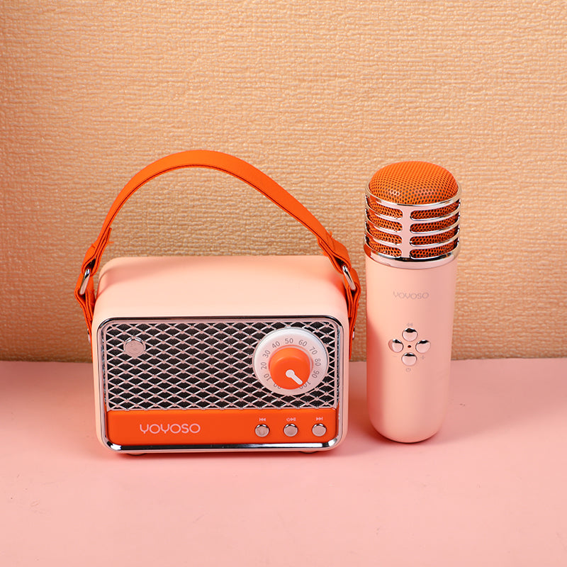 KARAOKE - PARLANTE CON MICROFONO - NARANJA