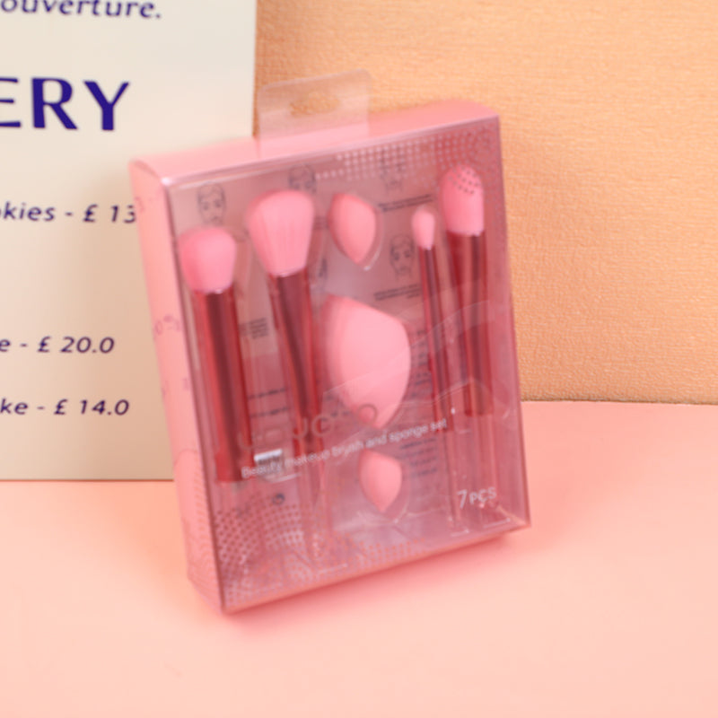 SET DE BROCHAS ROSADAS & DORADAS - 7 UND