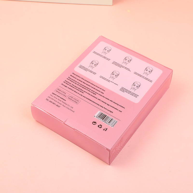 SET DE BROCHAS ROSADAS & DORADAS - 7 UND