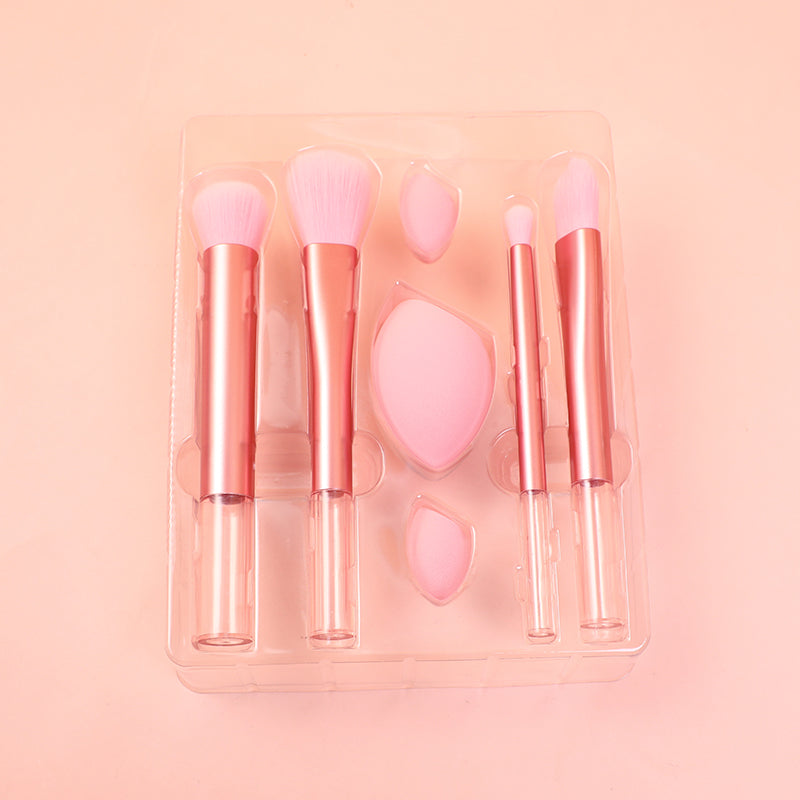 SET DE BROCHAS ROSADAS & DORADAS - 7 UND