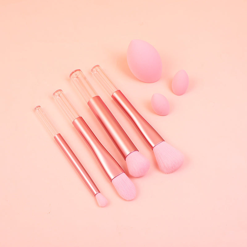 SET DE BROCHAS ROSADAS & DORADAS - 7 UND