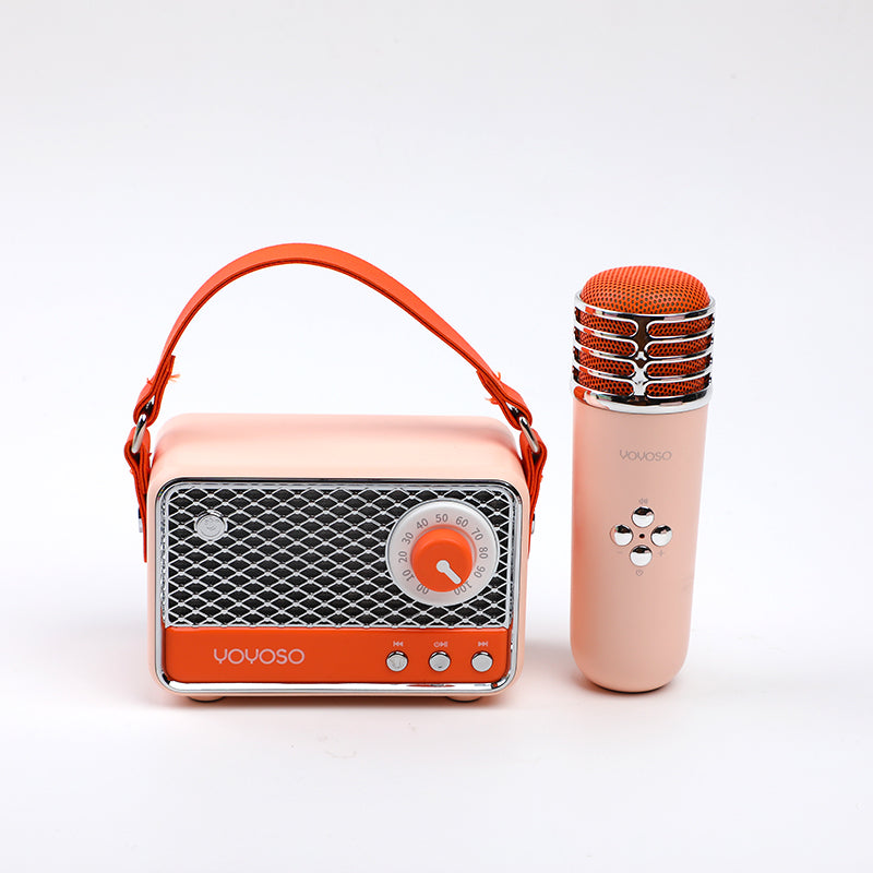 KARAOKE - PARLANTE CON MICROFONO - NARANJA