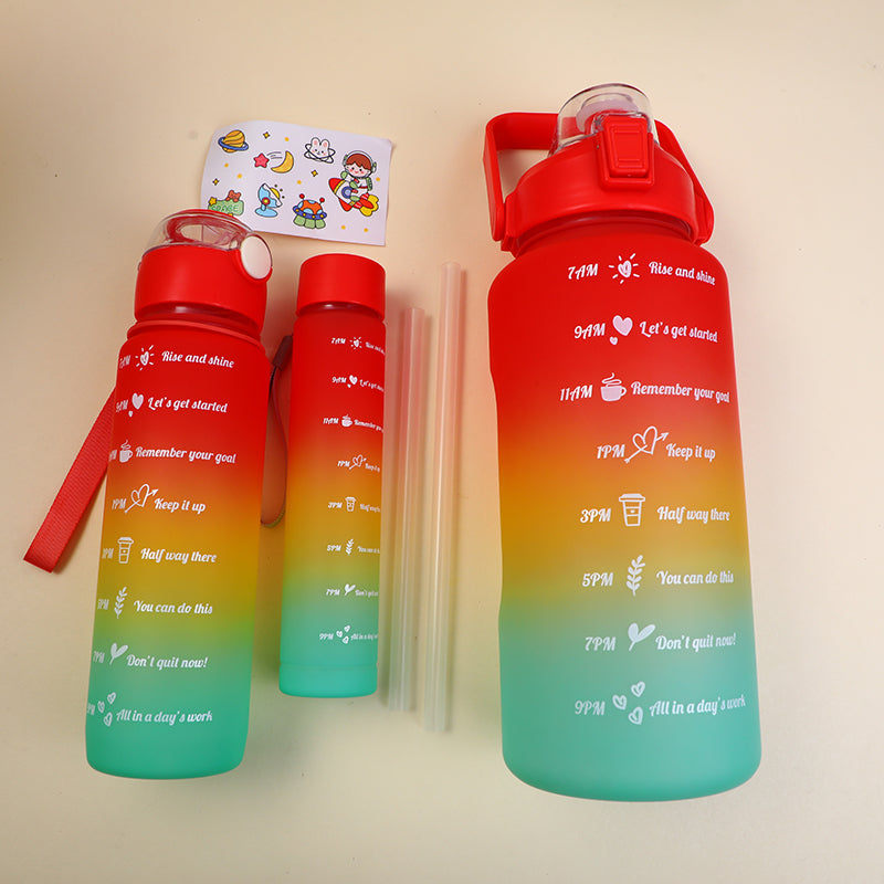 SET DE 3 TERMOS DEGRADADO PLASTICO