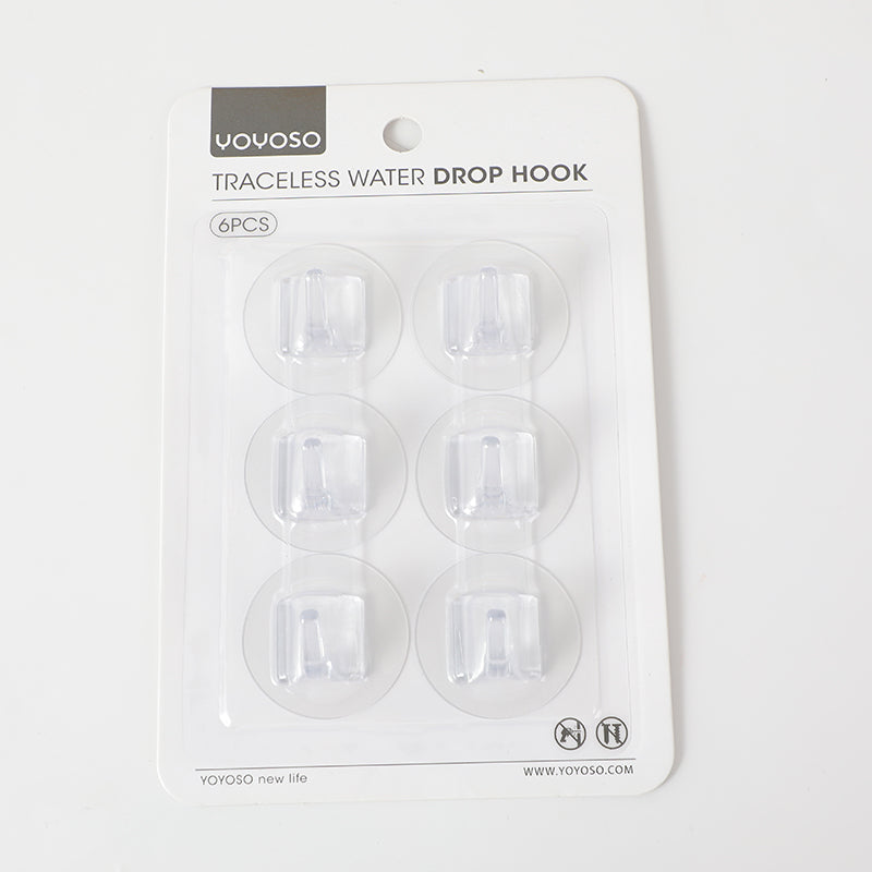 GANCHOS ADHESIVOS TRANSPARENTES - 6 PCS