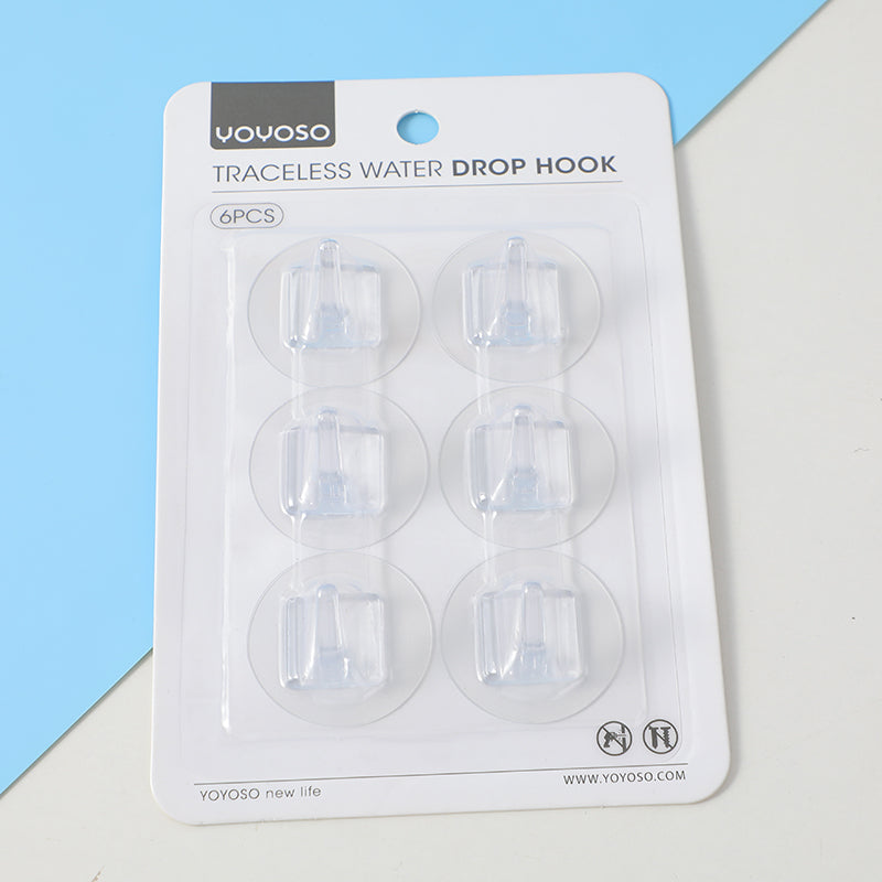 GANCHOS ADHESIVOS TRANSPARENTES - 6 PCS