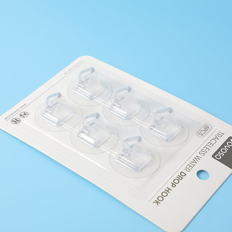 GANCHOS ADHESIVOS TRANSPARENTES - 6 PCS