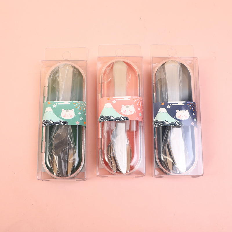 SET DE CUCHARA, TENEDOR Y CUCHILLO PORTABLE