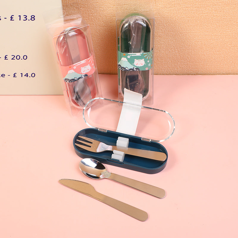 SET DE CUCHARA, TENEDOR Y CUCHILLO PORTABLE