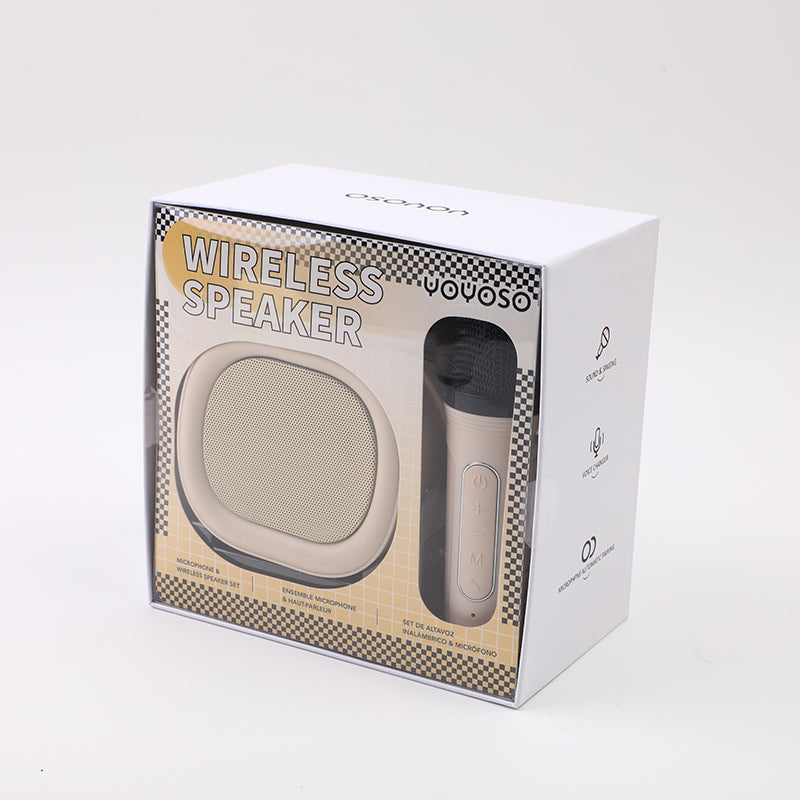 KARAOKE - PARLANTE CON MICROFONO - BEIGE