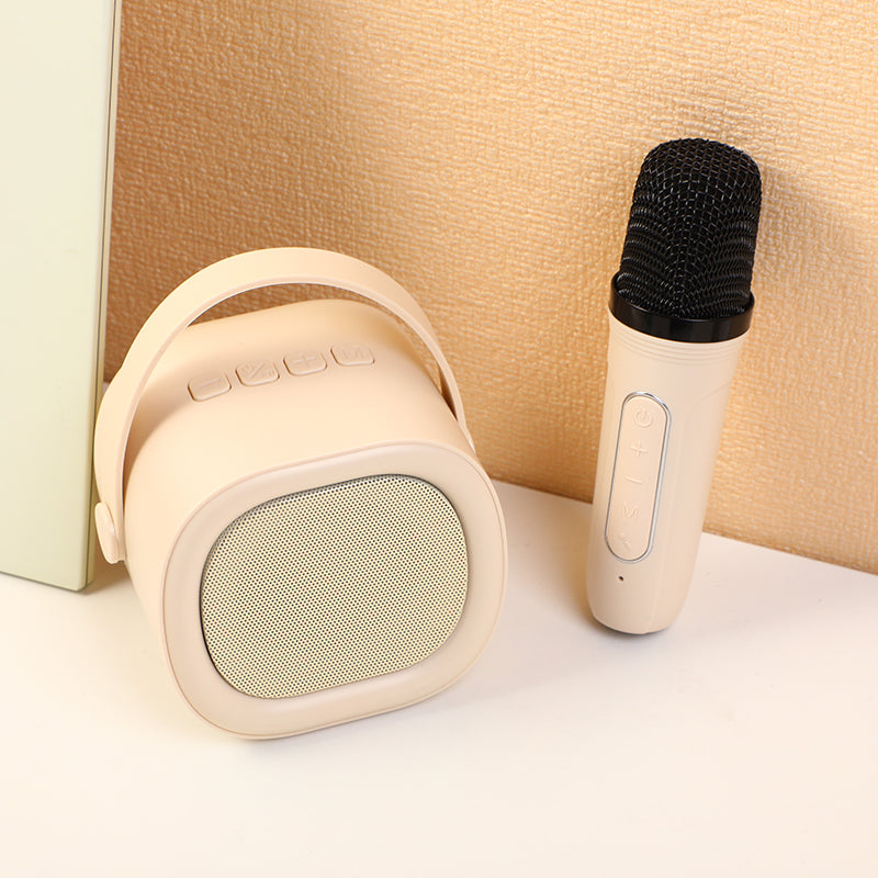 KARAOKE - PARLANTE CON MICROFONO - BEIGE