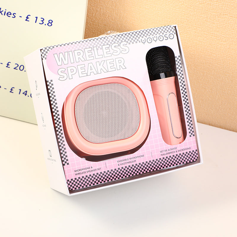 KARAOKE - PARLANTE CON MICROFONO - ROSADO