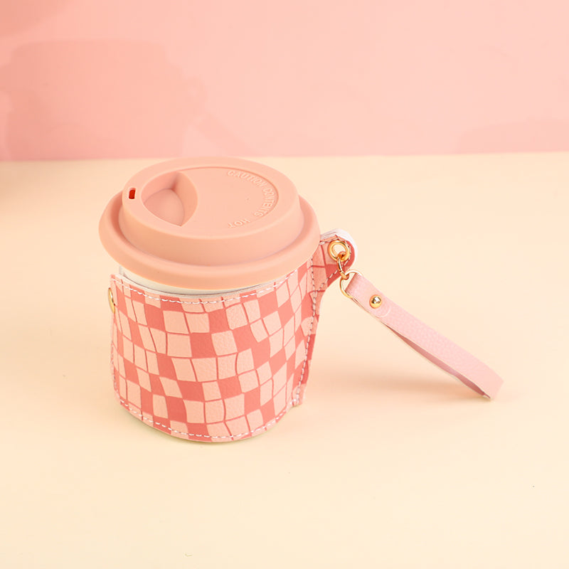 ADORNO TAZA DE CUADROS - ROSADO
