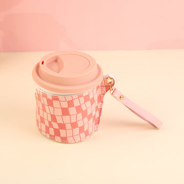 ADORNO TAZA DE CUADROS - ROSADO