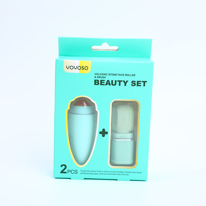 SET DE BELLEZA CON CEPILLO Y PIEDRA VOLCANICA