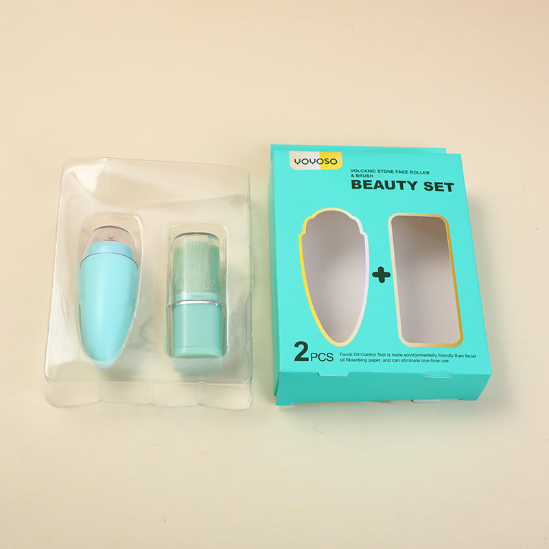 SET DE BELLEZA CON CEPILLO Y PIEDRA VOLCANICA