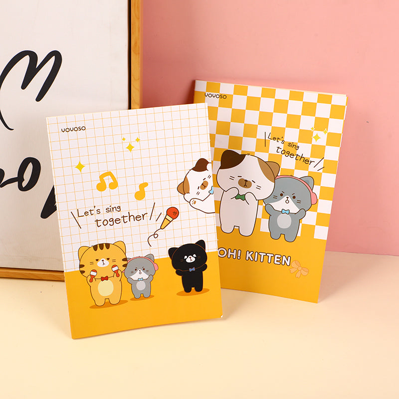 Cuaderno B5 Gato Lineas Horizontales