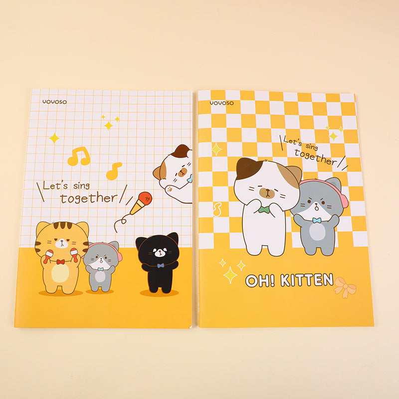 Cuaderno B5 Gato Lineas Horizontales