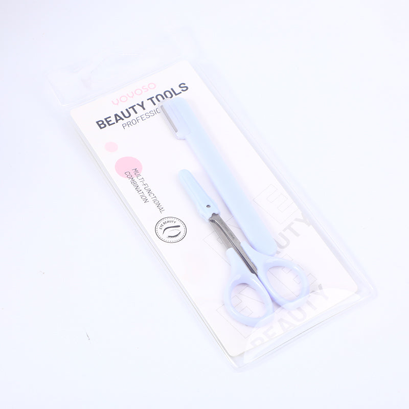 KIT PARA LAS CEJAS - AZUL- TIJERA & CUCHILLA
