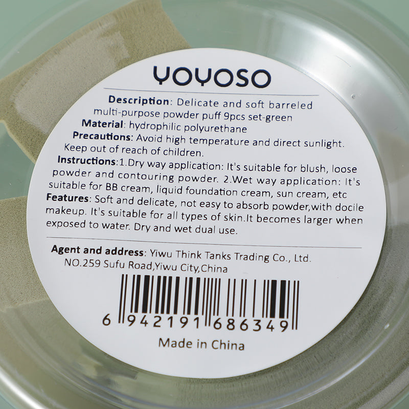 SET DE ESPONJAS DE MAQUILLAJE - 9UND - VERDE