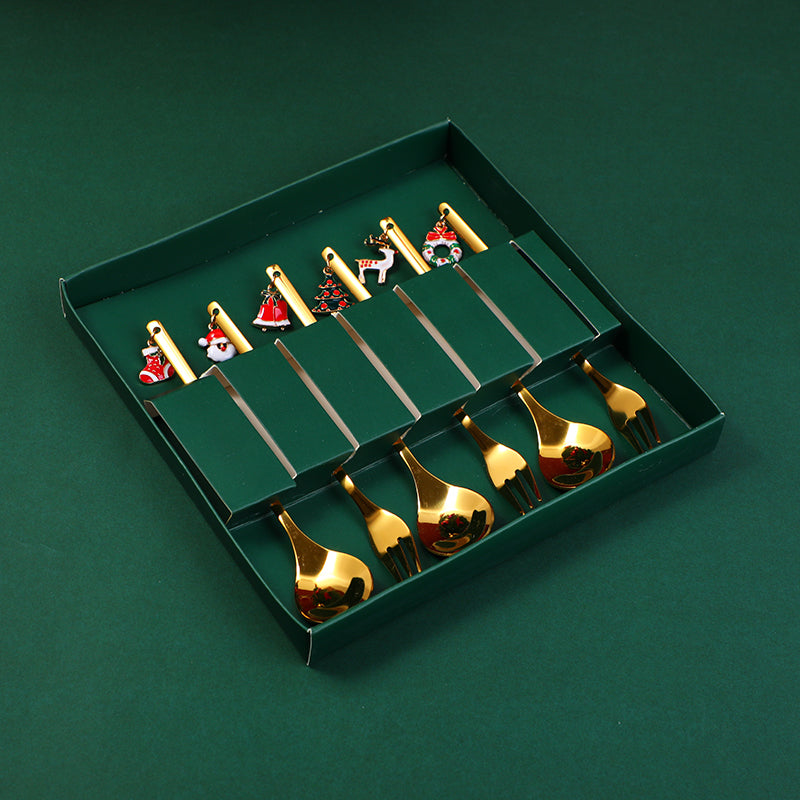 SET DE CUBIERTOS NAVIDEÑOS - 6UND