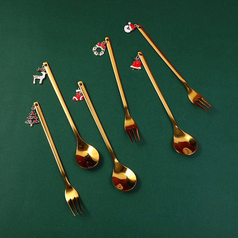 SET DE CUBIERTOS NAVIDEÑOS - 6UND