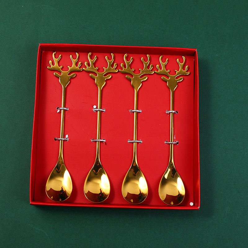 SET DE CUCHARAS DE RENO NAVIDEÑO - 4UND