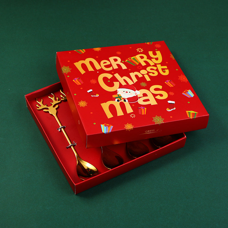 SET DE CUCHARAS DE RENO NAVIDEÑO - 4UND