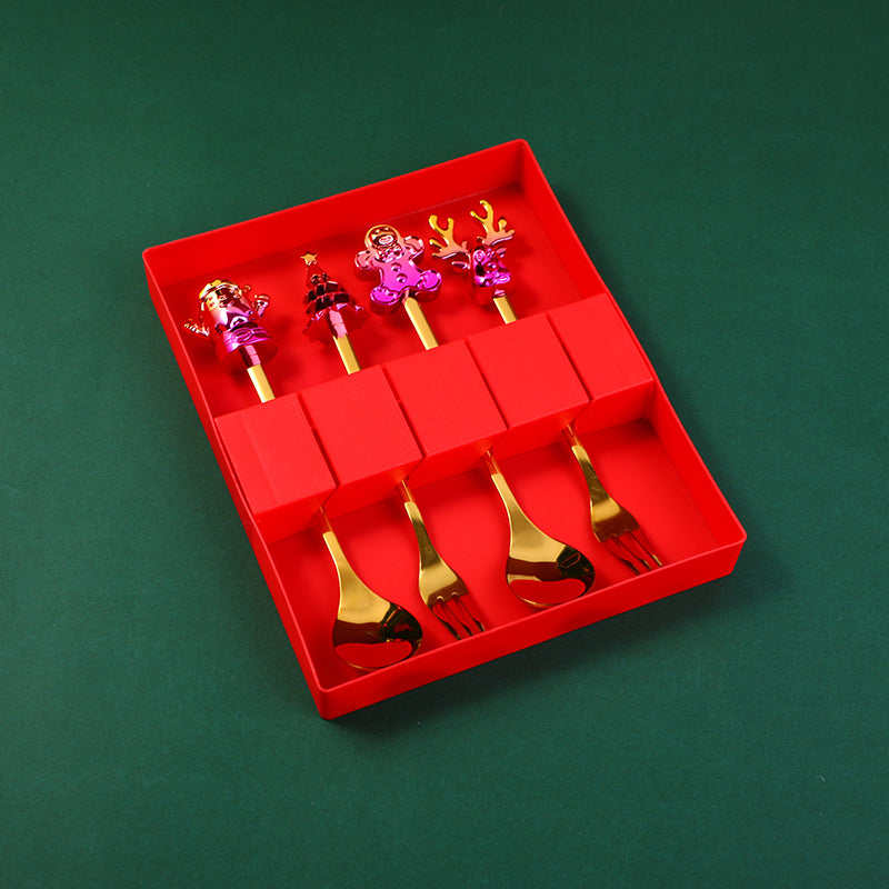 SET DE CUBIERTOS NAVIDEÑOS METALIZADOS - 4UND