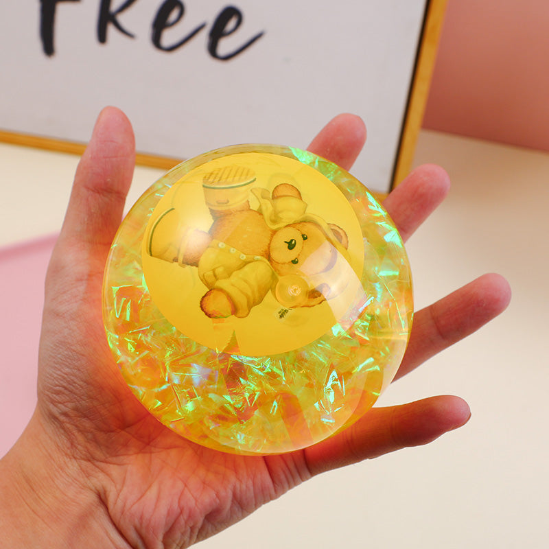 PELOTA 10 CM - TEDDY ISLAND - AMARILLA