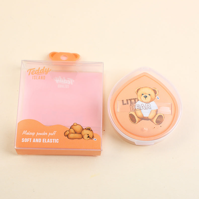 Esponja Teddy Island Con Estuche Naranja