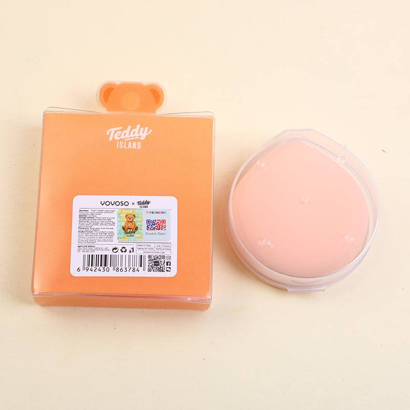 Esponja Teddy Island Con Estuche Naranja