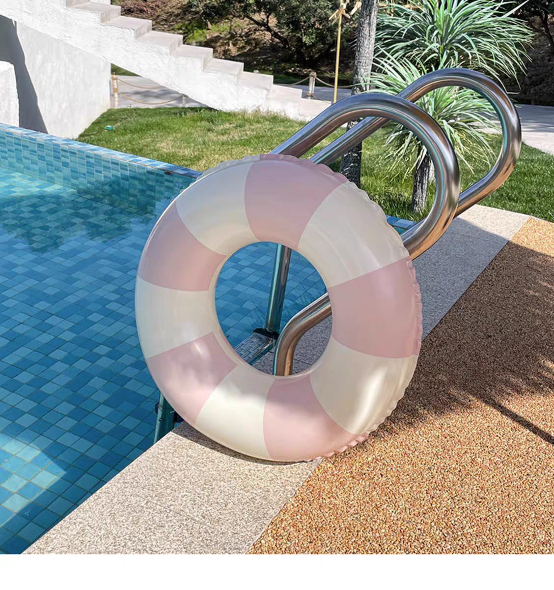 FLOTADOR RAYAS ROSADO - 80CM