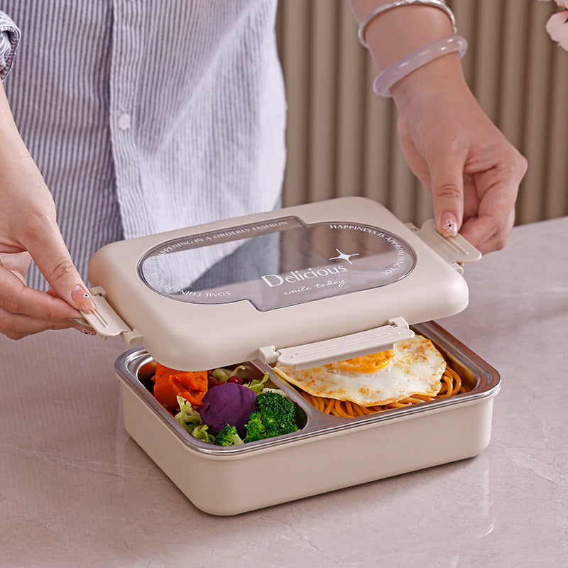 LONCHERA DE ACERO INOXIDABLE CON 3 COMPARTIMIENTOS - SIMPLE