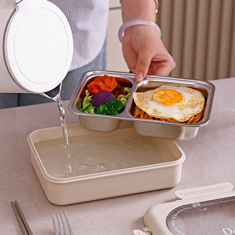 LONCHERA DE ACERO INOXIDABLE CON 3 COMPARTIMIENTOS - SIMPLE