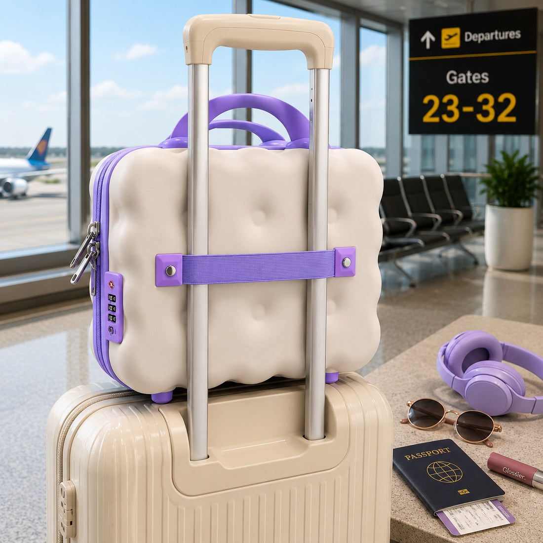 Mini maleta de viaje estilo nube morada -yoyoso