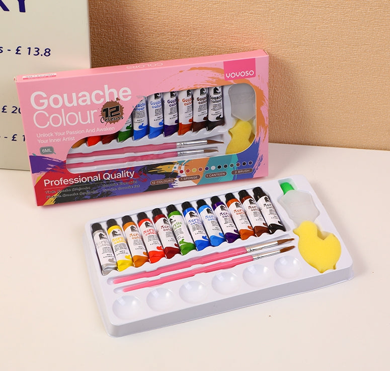 SET DE 12 PINTURAS - GOUACHE