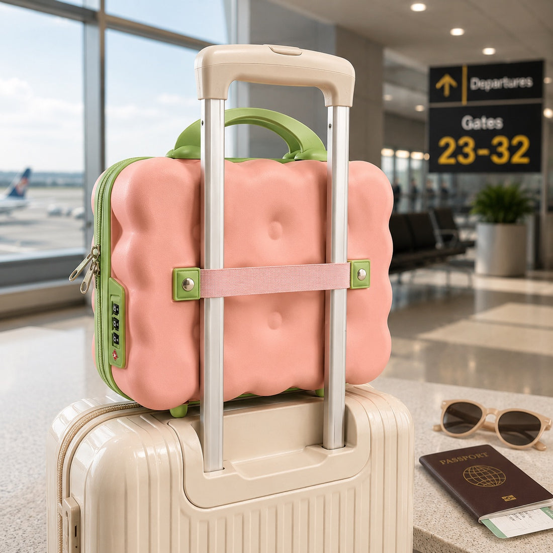 Mini maleta de viaje estilo nube rosada yoyoso