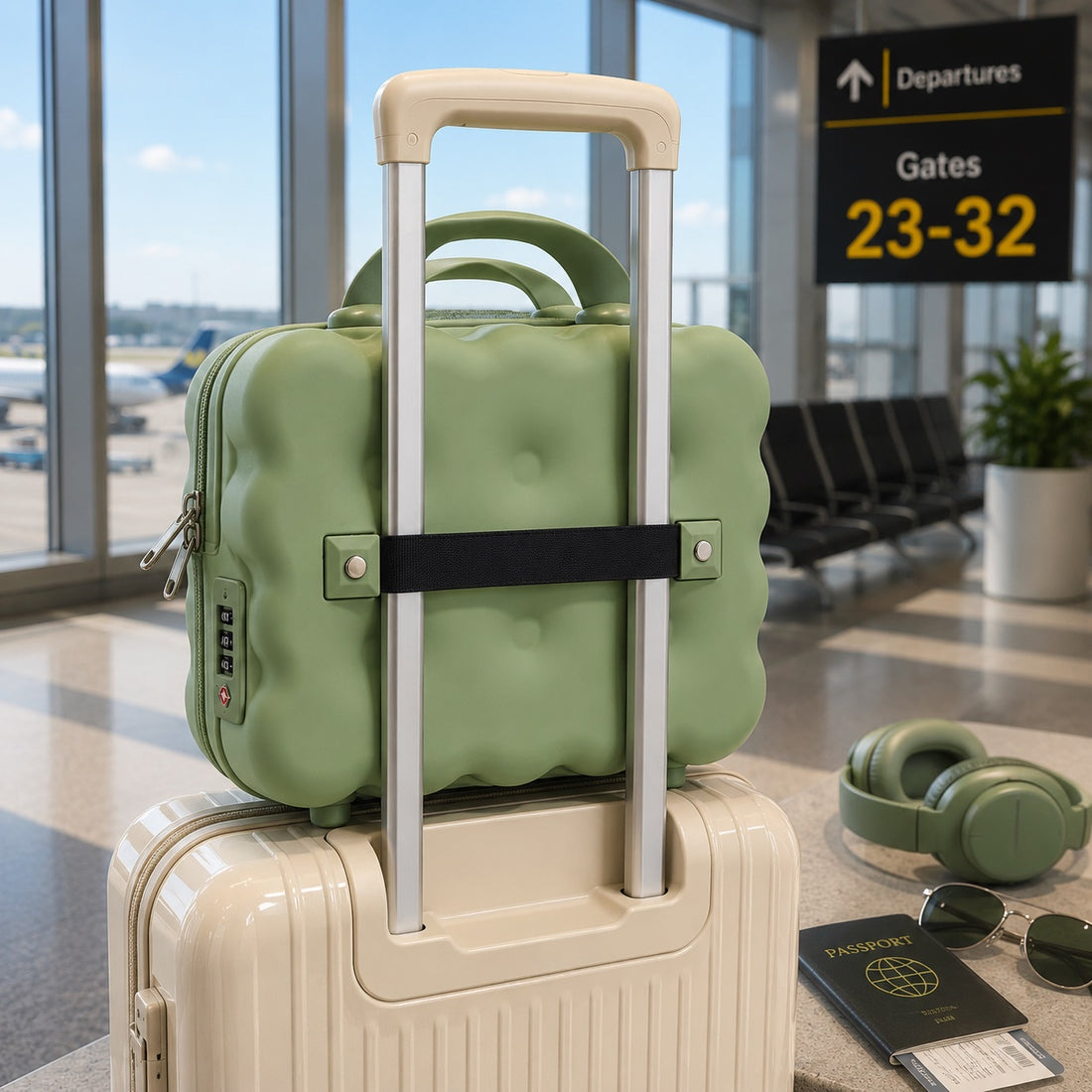 Mini maleta de viaje estilo nube verde yoyoso
