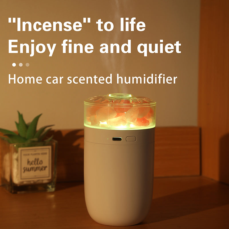 HUMUDIFICADOR CON LAMPARA DE SAL - NEGRO