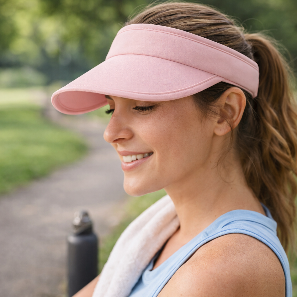Visera Deportiva Rosada Ajustable Protección Solar Ligera y Cómoda Yoyoso