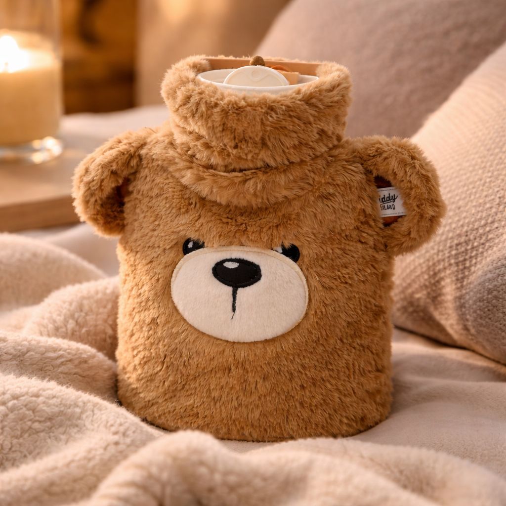 Bolsa de Agua Caliente Teddy Island 800ML con Funda Suave Yoyoso