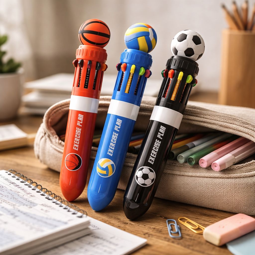 Bolígrafo Multicolor 10 Colores Diseño Deportivo con Figura de Balón Yoyoso